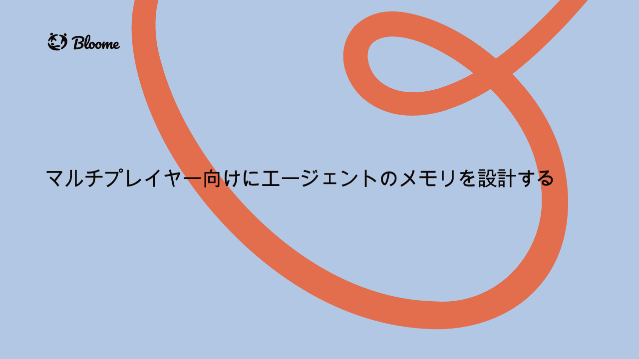 記事「Designing Agent Memory for Multiplayer」の Bloome カバーカード。